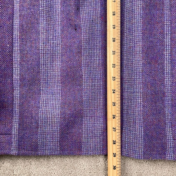 Triona Ireland Jacket Women Large Purple Stripe Tweed Ardara Donegal Coat - Picture 10 of 11